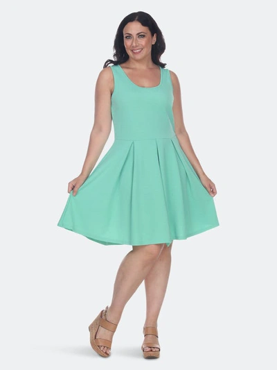White Mark Plus Size Crystal Dress In Green