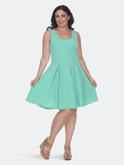 White Mark Plus Size Crystal Dress In Blue