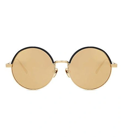Linda Farrow Lfl583 Round Sunglasses In Gold