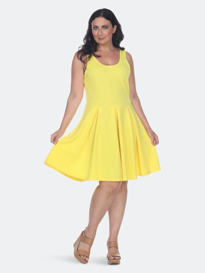 White Mark Plus Size Crystal Dress In Yellow