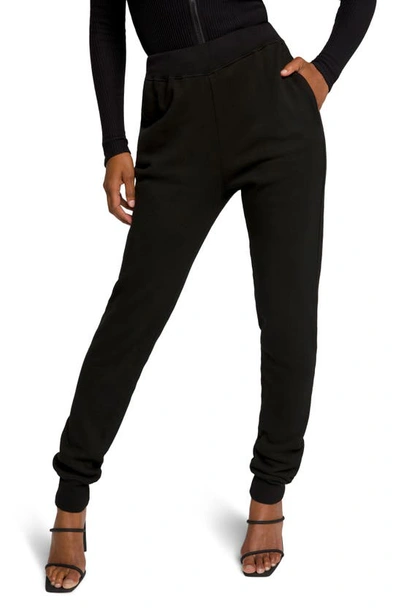 Good American Good Waist Cotton Terry Joggers In Black001