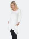 White Mark Plus Size Makayla Tunic Top In White