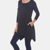 White Mark Plus Size Makayla Tunic Top In Black