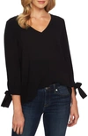 Cece Tie Sleeve Top In Black