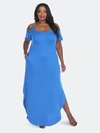 White Mark Maternity Lexi Maxi Dress In Royal Blue