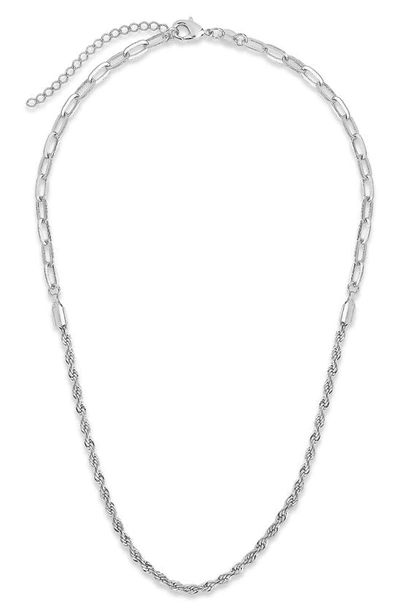 Sterling Forever Rope Twist Chain Necklace In Silver