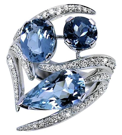 Shaun Leane Aurora 18ct White-gold, Diamond And Aquamarine Ring