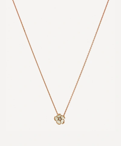 Shaun Leane Rose Gold Plated Vermeil Silver And Diamond Cherry Blossom Pendant Necklace