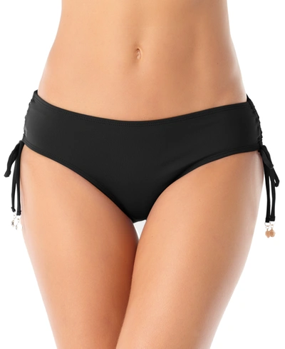 Anne Cole Ruched-side Bikini Bottoms Women's Swimsuit In Black