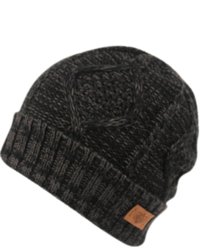 Angela & William Messy Bun Ponytail Crochet Beanie In Black