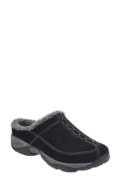 Easy Spirit Exchange Faux Fur Lined Clog Sneaker In Black, Gray