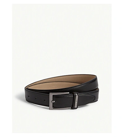 Ted Baker Lizwiz Leather Belt In Black