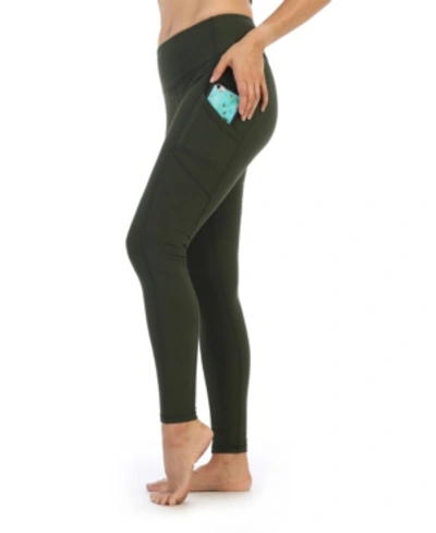 American Fitness Couture High Waist Full Length Pocket Compression Leggings In Green