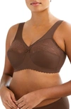 Glamorise Women's Full Figure Plus Size Magiclift Original Wirefree Support Bra In Mocha