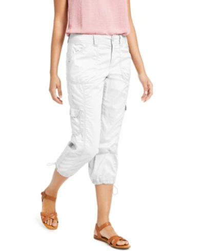 Style & Co Petite Cargo Capri Pants, Created For Macy's In Grey
