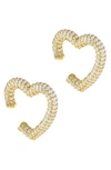 Adinas Jewels Set Of 2 Pave Ear Cuffs In Gold