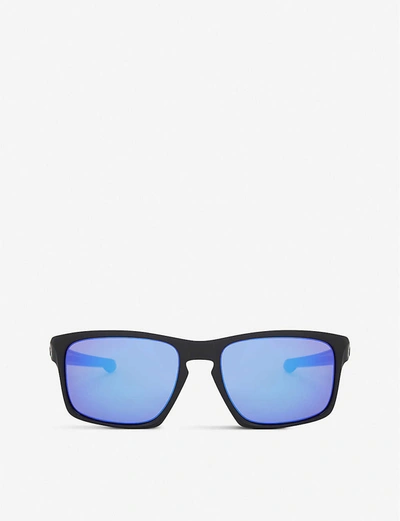 Oakley Sliver Matte Rectangle Sunglasses In Matte Black