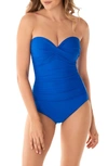 Miraclesuitr Miraclesuit(r) Rock Solid Madrid Bandeau One-piece Swimsuit In Delphine Blue