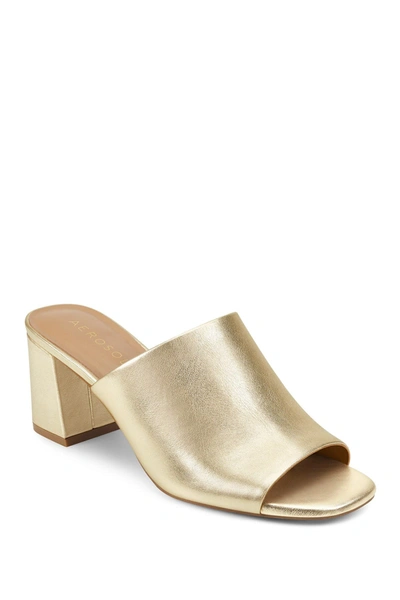 Aerosoles Women's Erie Block Heel Slide Sandal Women's Shoes In Gold Metallic
