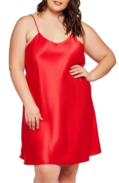 Icollection Satin Chemise In Red