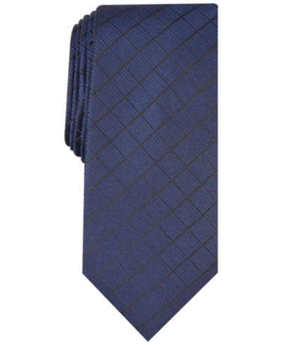 Alfani Men's Solid Texture Slim Tie, Created For Macy's In Navy