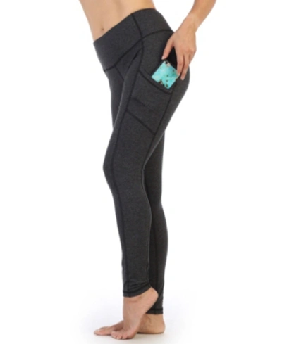 American Fitness Couture High Waist Full Length Pocket Compression Leggings In Heather Gray