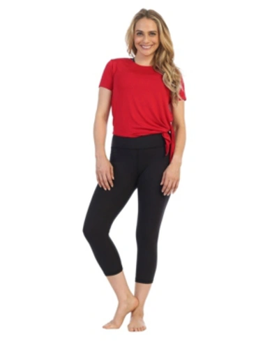 American Fitness Couture Rayon Made From Organic Bamboo Side Tie Studio Tee In Red