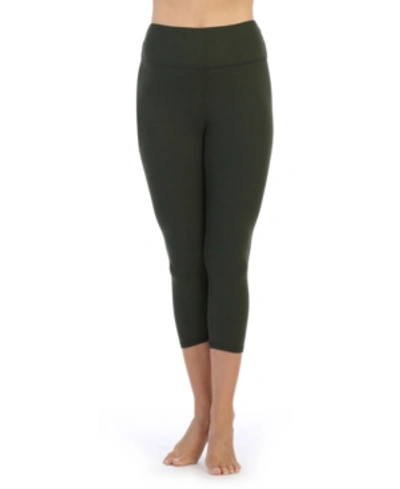 American Fitness Couture High Waist Three-fourth Compression Leggings In Green