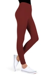 Memoi Women's Sueded Fashion Leggings In Burgundy