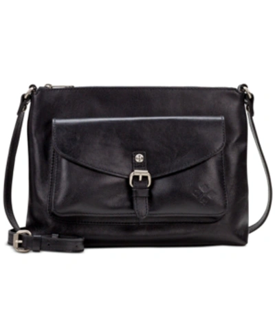 Patricia Nash Kirby East West Leather Crossbody In Black