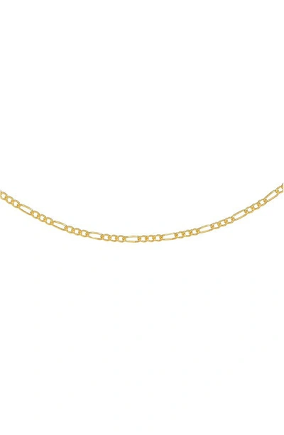 Adinas Jewels Flat Figaro Link Chain Necklace, 15.75 In Gold