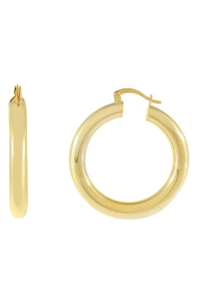 Adinas Jewels Chunky Hollow Hoop Earrings In Gold