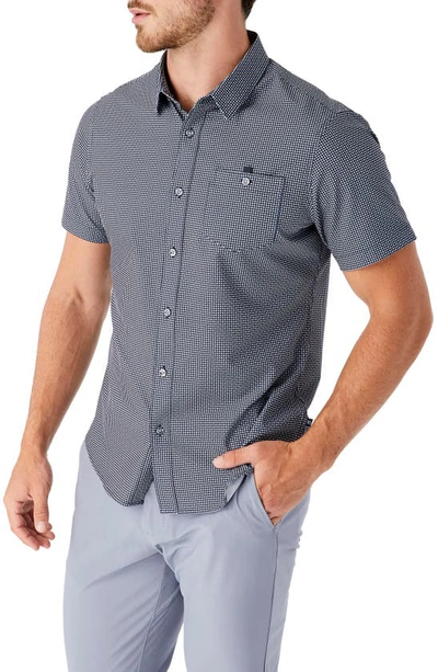 7 Diamonds Deep Water Short Sleeve Button-up Shirt In Navy