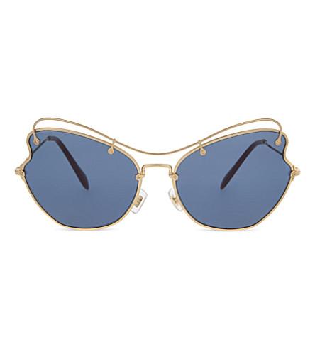 Miu Miu Mu56rs Scenique Butterfly-frame Sunglasses In Antique Gold ...