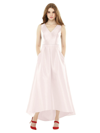 Alfred Sung High-low Satin Gown In Blush Pink