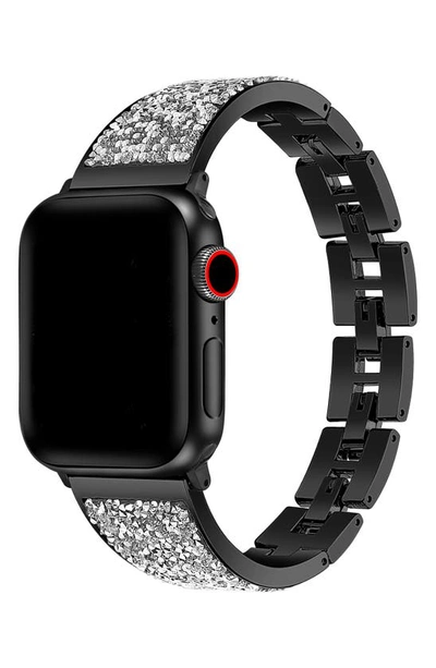 Posh Tech Crystal Apple Watch® Se & Series 7/6/5/4/3/2/1 Bracelet Watchband In Black-38/ 40mm