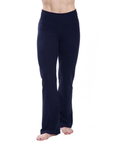 American Fitness Couture Women's High Waist Comfortable Bootleg Yoga Pants In Navy