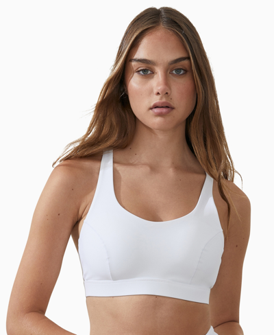 Cotton On Women's Strappy Sports Crop Bra In White