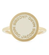 Marc Jacobs Enamel Logo Disc Ring In Cream