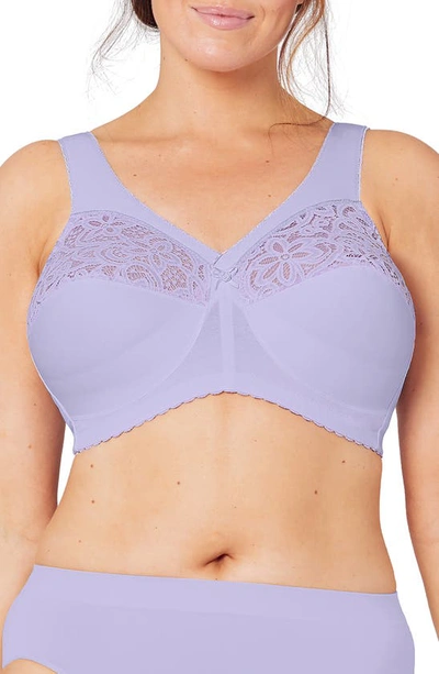 Glamorise Women's Full Figure Plus Size Magiclift Cotton Wirefree Support Bra In Lilac