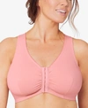 Glamorise Women's Full Figure Plus Size Complete Comfort Wirefree Cotton T-back Bra In Pink Blush