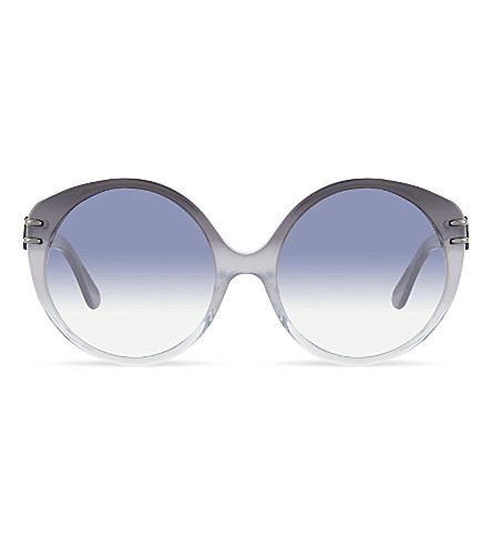 Roland Mouret Farah Round Sunglasses In Grey/crystal | ModeSens
