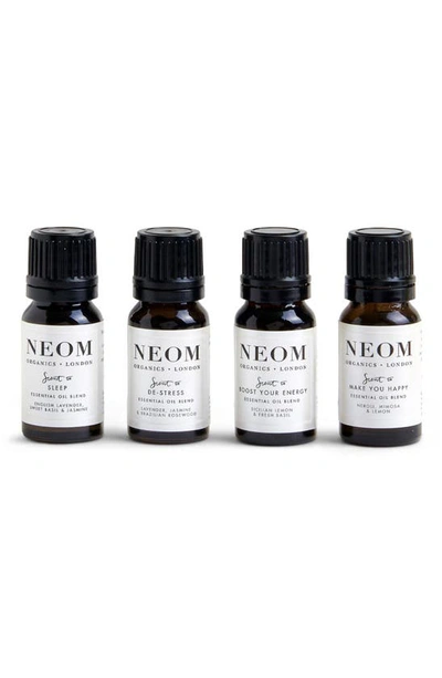 Neom Wellbeing Essential Oil Blends Collection Box Of Four