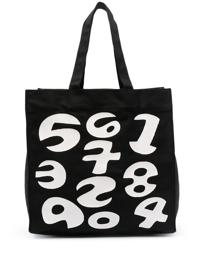 10 Corso Como Numbers-print Tote Bag In Black