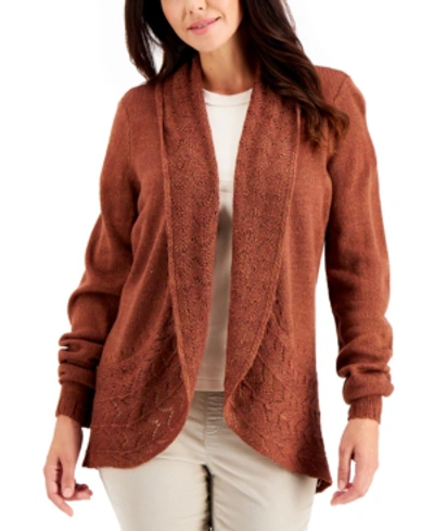 Karen Scott Turbo Shawl Collar Cardigan, Created For Macy's In Autumn Marl
