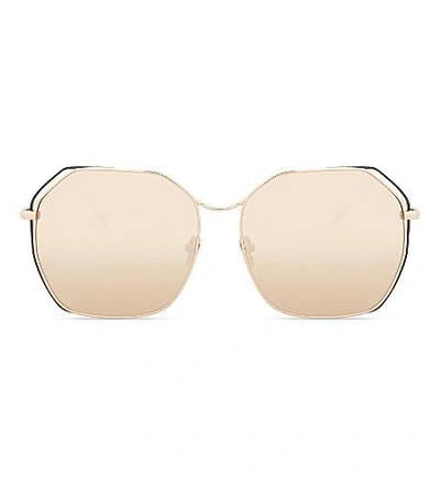 Linda Farrow Lfl350 Oversized Sunglasses In Rose Gold