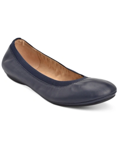 Bandolino Edition Womens Stretch Round Toe Ballet Flats In Blue