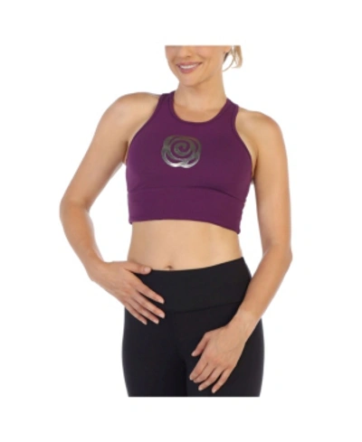 American Fitness Couture Racerback Sports Bra In Plum