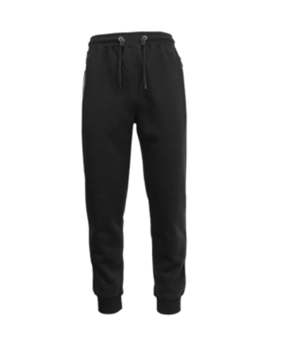 Galaxy By Harvic Men's Classic Fleece Jogger Sweatpants With Zipper Pockets In Black