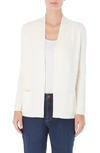 Jones New York Women's Open Front Cardigan Sweater With Rib Placket In Jones Blac